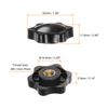 sourcing map 4pcs Star Knobs M6 Female Thread 32mm Head Plastic Non-Through Hole Brass Screw-in Clamping Handles Threaded Hand Knobs, Black