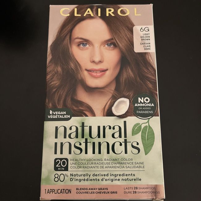 Clairol Natural Instincts Semi-Permanent Hair Color 1 Kit 6G Light GoldenBrown B