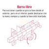 Hermex CB-45D Free bar lock, right