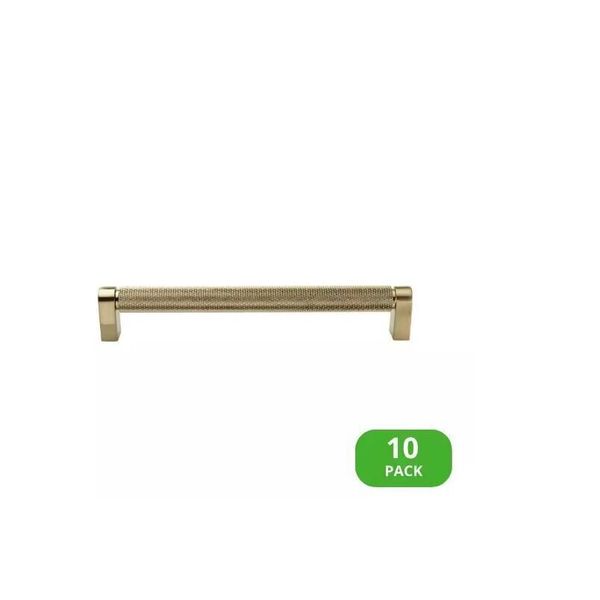 7 in. Satin Brass Drawer Pull Kent Knurled (10-Pack)