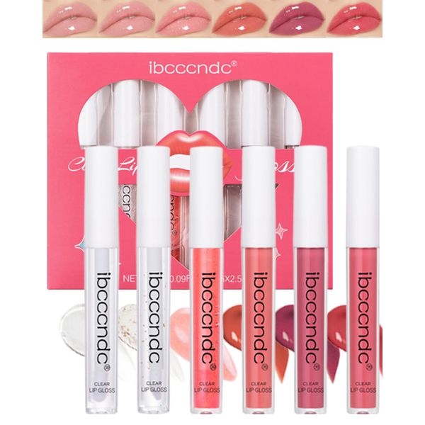 Hydrating Lip Glow Oil-6 Colors Tinted Plumping Lip Oil Gloss,Nourishing Clear Pink Red Shiny Glow Reviver Lip Care Oil,Long Lasting Non-sticky Transparent Toot Lip Glaze,Makeup Gift for Women-Set 03#