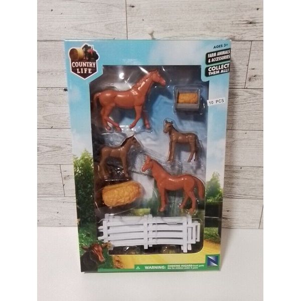 Country Life Collection Horse Figurine Playset Farm Animals NIB