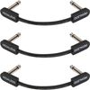 PEDALZOO Flat Patch Cable for Guitar Effects Pedals - Space-Saving and Reliable Pedalboard Connection (3-inch/3-pack)