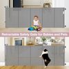 Reinforced 72" Wide Retractable Dog Gate with Support Rods - Prevent Crawling un