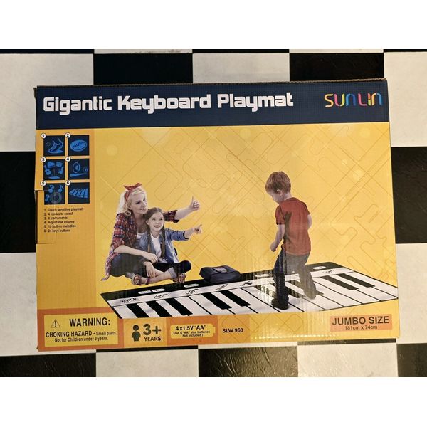 Toy Gigantic Black and White Keyboard Playmat Great Condition