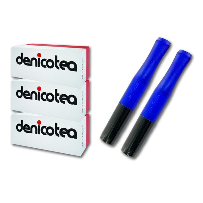 Denicotea Special Edition Combo 2 -Black & Blue- Holders & 150 filters 24100