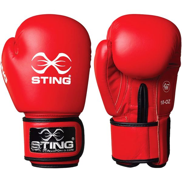 STING Olympics Sponsor - AIBA Approved Boxing Gloves | for Professional Competition & Training [Red, 10oz]