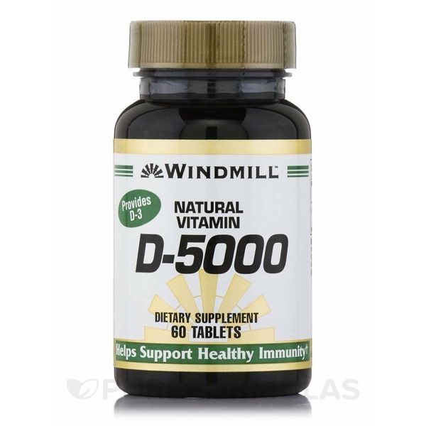 Windmill Natural Vitamin D-5000 Immune Support Tablets Dietary Supplement 60 ct