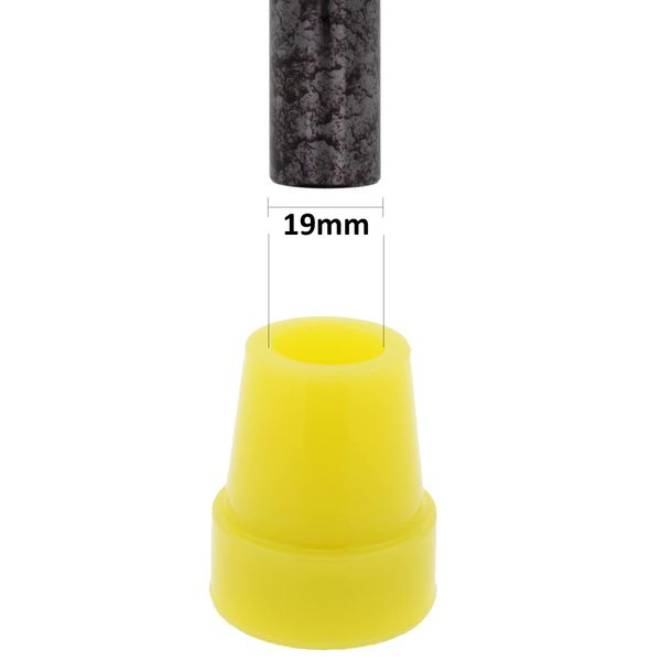 2Pcs: 19mm 3/4" Glow in the Dark Rubber Ferrules For Walking Sticks - Yellow - by Lifeswonderful