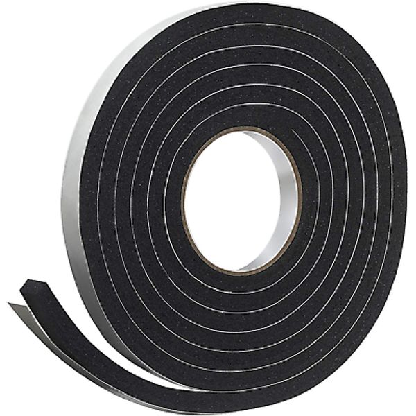 R734H Sponge Rubber Foam Tape 3/4" W X 7/16" H X 10' L, Black