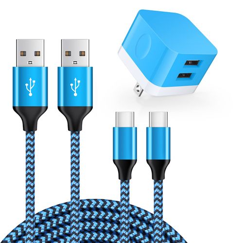 Viviber 2-Port USB Charger x 1 + USB Type-C Cable 6.9 ft (1.8 m) x 1, Android Smartphone Charger, PSE Certified, Rapid Charger, USB Outlet, DoCoMo Mobile Charger, Xperia Charger, Type C Cable, USB-C