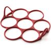 Norpro 957R Silicone Silver Dollar Pancake/Egg Ring, 7 Count,Red