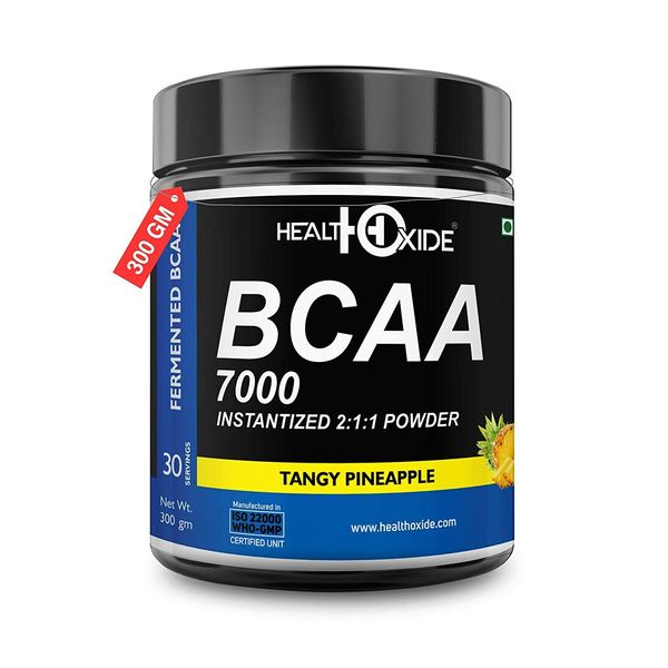 HealthOxide BCAA 7000 Amino Acid INSTANTIZED 2:1:1 POWDER - 300 gm (PINEAPPLE)