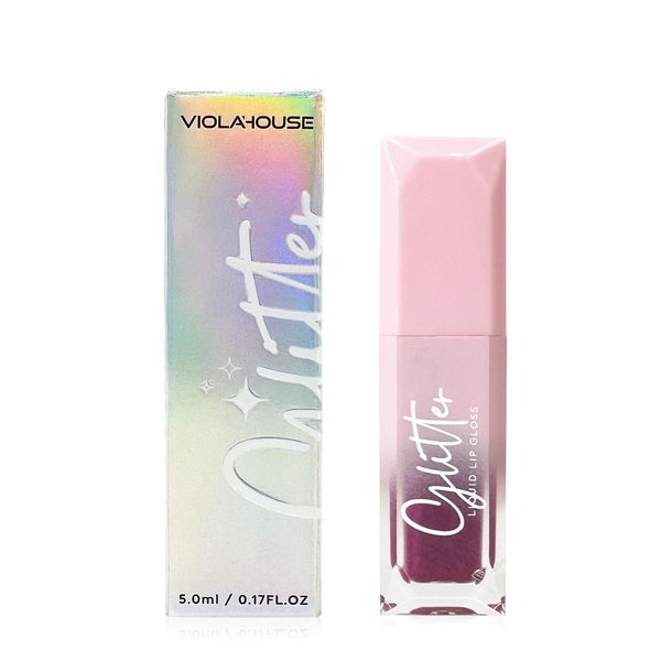 VIOLA HOUSE Lipgloss Glitter, Rossetto liquido lucido Lipgloss, Lipgloss lucido Finitura scintillante sulle labbra.5ML (cristallo) (pietra di sangue)