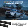 Replacement Front Left Right Windshield Wiper Blade Refills Kit Rubber Inserts