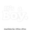 Large 460mm 'It's A Boy ' Clear Static Window Cling Sticker/Decal (White) (WC00117668)