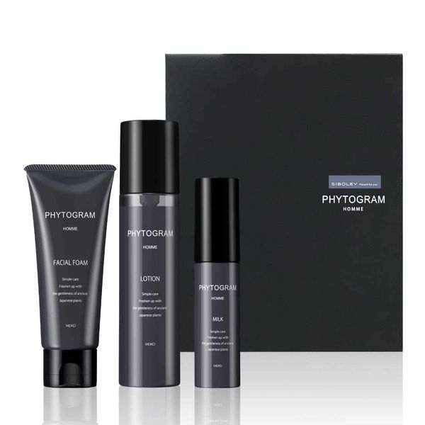 SIBOLEY Skin Care Gift Set, Men’s Face Cleansing, Lotion, Milky Lotion, Made in Japan, Phytogram