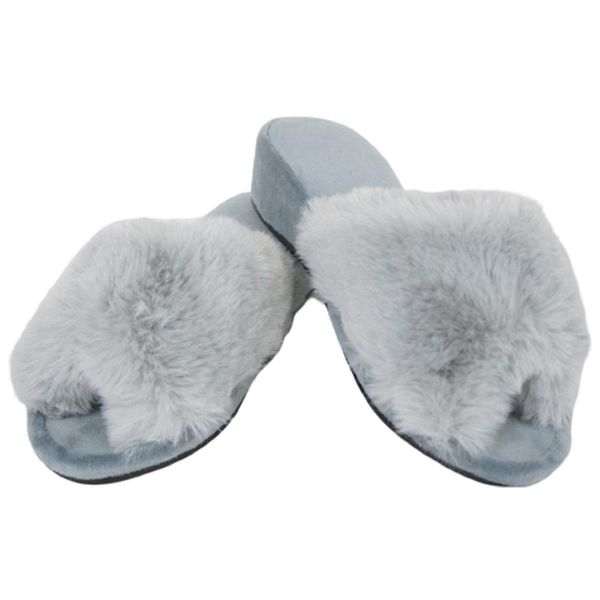 Elegant Interior 71030SP-GR [4cm Heel with Fur Slipper] Gray L Size