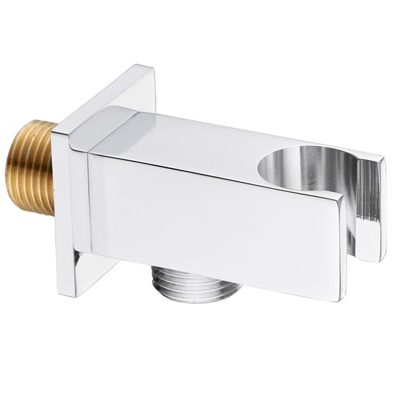 Keenware KSA-005 Shower Wall Elbow Outlet with Holder, Chrome