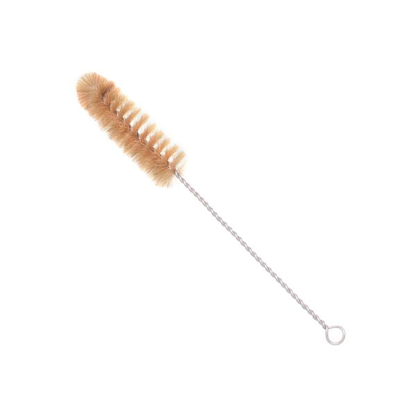 EISCO Bristle Cleaning Brush with Fan-Shaped End, 9.25" - Twisted Stainless Steel Wire Handle - Ideal for 1" - 1.2" Diameter Tubes, Bottles, Flasks, Cylinders, Jars, Vases, Cups