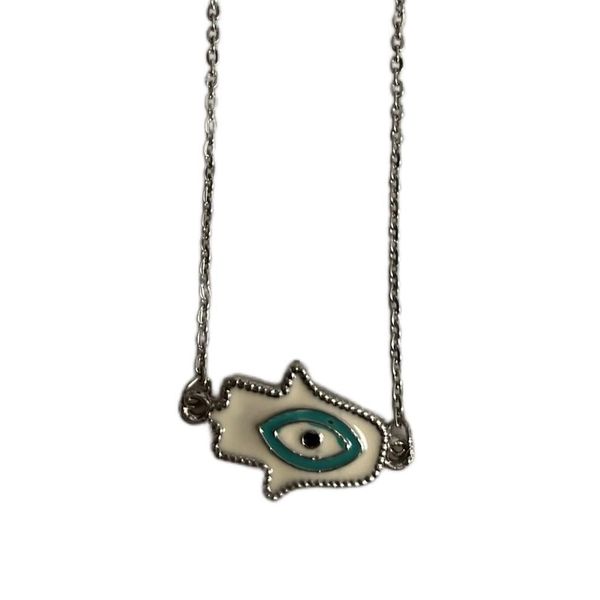 Evil Eye Bracelet, White Hamsa Hand (JIT)