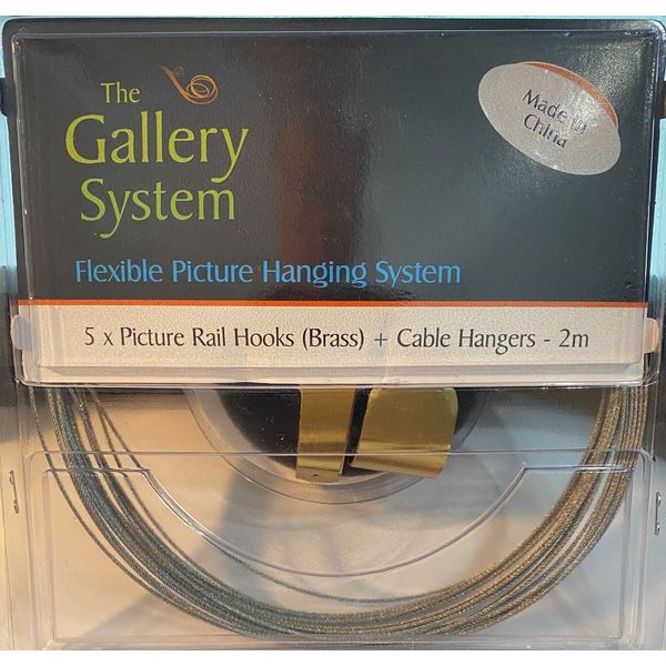 Brass Picture Rail Hangers - GBLPRANG5B - The Gallery System