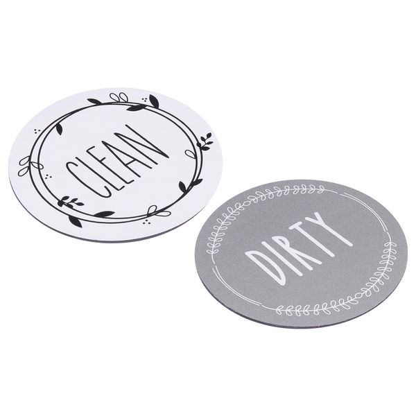 sourcing map Dishwasher Magnet Clean Dirty Sign Round Magnet Gray-White Double-sided Use for Dishwasher Washing Machine Refrigerator Clean Dirty Sign Indication