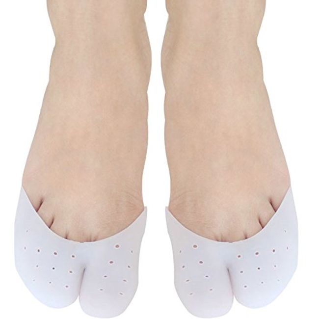 Ballet Silicone toxupaddo Foot Toe Fingertips Pain Reduce Calluses Breathable , white