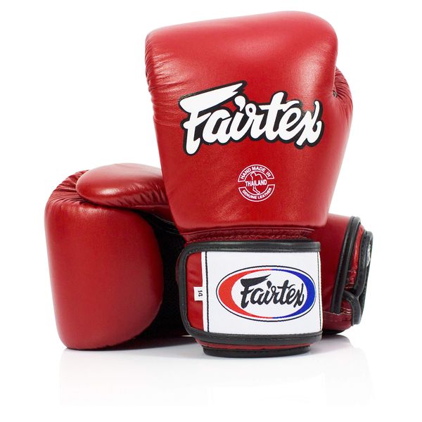 Fairtex BGV1BR Muay Thai Boxing Breathable Gloves for Men, Women, Kids | MMA Gloves, Kickboxing, Gym, Workout | Premium Quality, Light Weight & Shock Absorbent 12 oz Boxing Gloves-Red