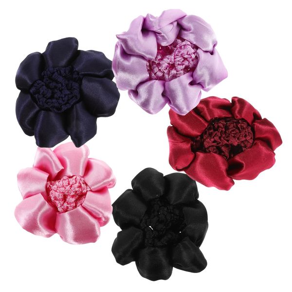 minkissy 5pcs Hair Net Bag Chinese Hair Sticks Hair Clips for Vintage Hair Clips Bun Snood Hair Net Bun Elastic Hairnet Elastic Hair Bun Cover Hair Holder Hairnet Dancer Snood Modeling