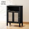 Sideboard Buffet Cabinet, Accent Cabinet with Adjustable Shelf, Black