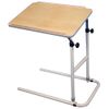 Height Adjustable Overbed Multi-Table - 665mm x 420mm Surface - Hardwood Beech Tabletop - Easy to Clean Wipe Down Surface - Raised Lip