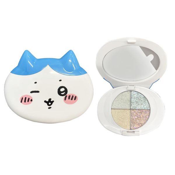 Hachiwaree CW46273 Chiikawa Chiikawa Cute Eye Shadow Palette with Mirror Nagano Makeup Highlights Korean Makeup Matte Type Glitter Teardrop Bag Eye Shadow