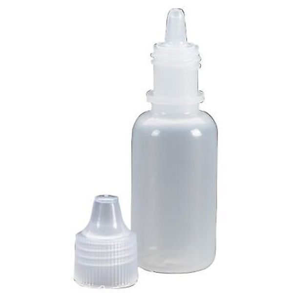 Health Care Logistics Plastic Natural Dropper Bottle, Sterile 15 mL Screw Cap...