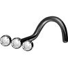 PIERCINGLINE Titanium nose piercing spiral | 3 CRYSTALS | nose stud - black colours