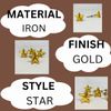Star Metal Knob, Knob Home Decor Drawer Pull (Gold)