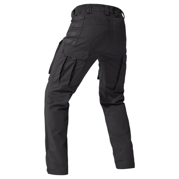 FREE SOLDIER Men's Cargo Pants,Tactical Pants for Men Stretch,Durable Ripstop EDC Work Pants for Hiking (Black 36Wx30L)