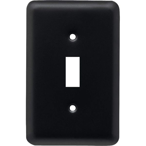 Franklin Brass Stamped Round (1-Pack) Decorative Light Switch Cover Wall Plates Matte Black 1-Gang Wall Plate Switch/Toggle Plate Guards Electrical Outlet Covers W10245-FB-C