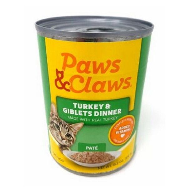 Paws & Claws GPNCUC1312TURGB Turkey&Giblets Pate 1 Single Can 13.2 oz. Cat Food