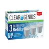 Clear Genius Filter Pod Refills (Pack-3) SR-3, Includes 3 Filter Pod Refills, Filter Pods Last For 2 Months