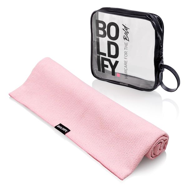 Boldify Quick Dry Microfiber Hair Towel Wrap for Women - for Thin and Curly Hair - Anti Frizz Plopping Towel, Microfiber Towel for Hair, Quick Dry Towel, Fast Drying Towel, Hair Turban Towel - Pink