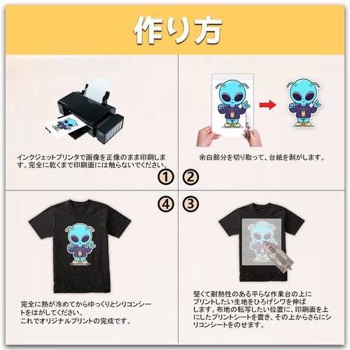TransOurDream JP-3-5-5 Authentic Transfer Sheets A4 5 Sheets Iron on Printing Sheets Transfer Paper for Black and Dark Fabric Transfer Inkjet Printer
