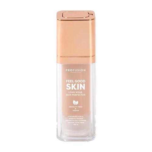 Profusion Cosmetics Feel Good Skin Perfector, Foundation Makeup for Radiant, Satin Finish, Available in 12 Curated Shades (Fair 100, 1)