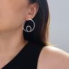 Large Front and Back 925 Sterling Silver Spiral Hoop Earrings