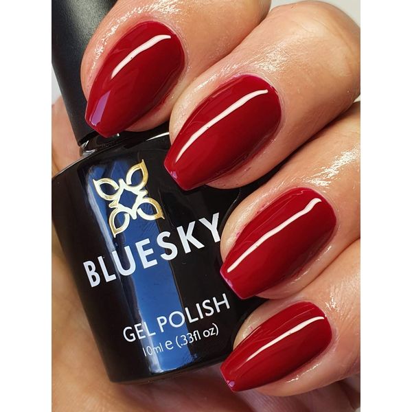 Bluesky Gel Nail Polish RED DEMON DEEP RED DC28 Soak Off Gel Polish, Requires Drying Under UV or LED Lamp