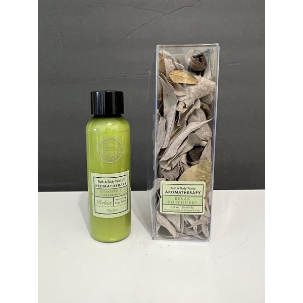 Bath & Body Works Aromatherapy Relax Eucalyptus Spearmint Set Potpourri Lotion