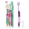 GUM Technique Deep Clean Toothbrush - Compact Soft - Soft Toothbrushes for Adults with Sensitive Gums - Extra Fine Bristles, 3 Count
