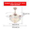 42” LED Crystal Ceiling Fan Chandelier Light kit Remote Control Lamp Dimmable US