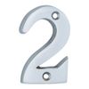 Number "2" 50mm in Satin Chrome