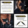 WNOEY Triceps Pull Down Attachment, Cable Machine Accessories for Home Gym (V Handle + Row Handle + Rotating Bar + Tricep Rope + Ankle Straps)